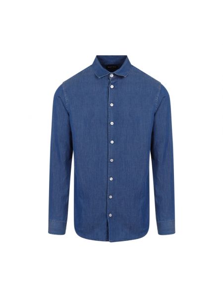 Koszula jeansowa Giorgio Armani niebieska