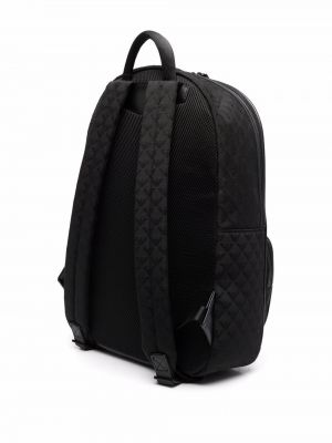 Žakárový batoh na zip Emporio Armani černý