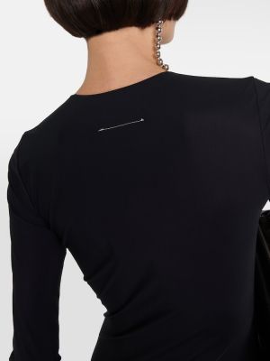 Midi haljina od jersey Mm6 Maison Margiela crna