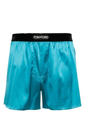 Satynowe bokserki Tom Ford niebieskie