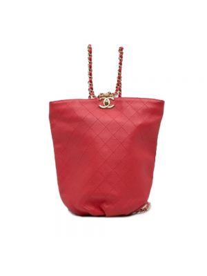 Plecak skórzany Chanel Vintage czerwony
