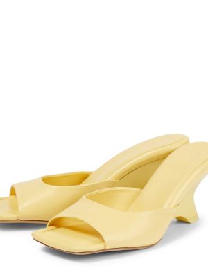 Kožené sandále na kline Gia Borghini žltá