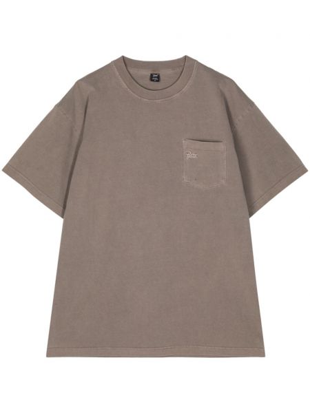 T-shirt en coton avec poches Patta marron