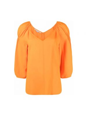 Bluzka z krótkim rękawem Stella Mccartney pomarańczowa