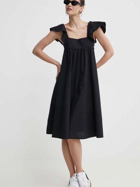 Pamučna mini haljina Protest crna