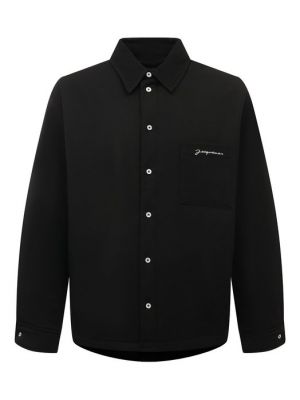 Шерстяная рубашка Jacquemus черная