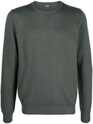 Vlnený sveter s okrúhlym výstrihom Fedeli zelená