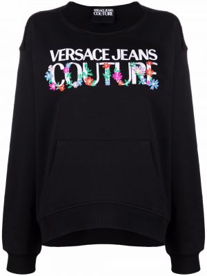 Brodert sweatshirt Versace Jeans Couture svart