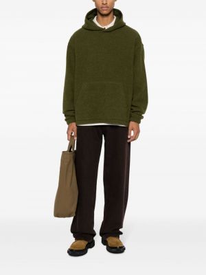 Flisas vilnonis džemperis su gobtuvu Rier žalia