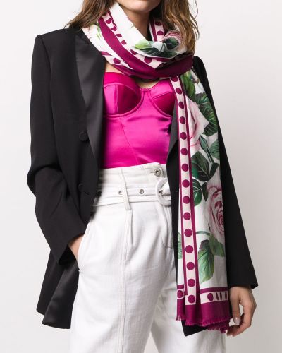 Schal mit print mit tropischem muster Dolce & Gabbana pink