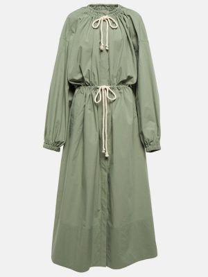 Bavlněné midi šaty Jil Sander zelené