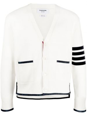 Cardigan a righe Thom Browne bianco