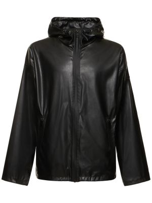 Kožna jakna s kapuljačom od umjetne kože Diesel crna