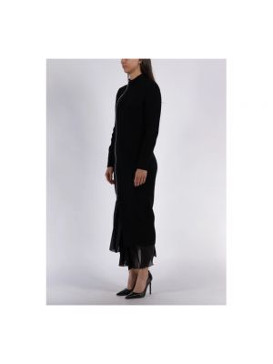 Vestido largo de lana de punto Sacai negro