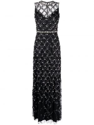 Černé křišťálové večerní šaty Jenny Packham