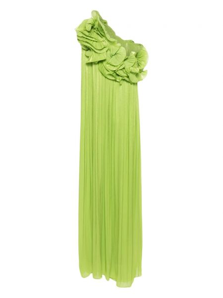 Koktejlové šaty s volány Costarellos zelené