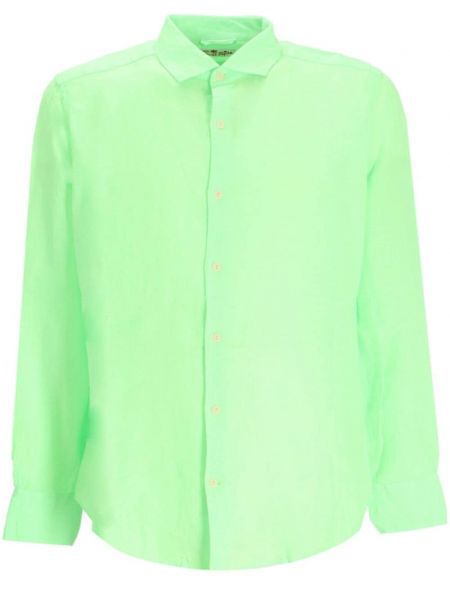 Λινό μακρύ πουκάμισο Mc2 Saint Barth πράσινο