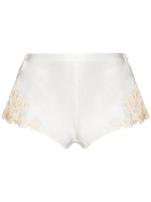 Pantalones cortos con perlas de seda La Perla blanco