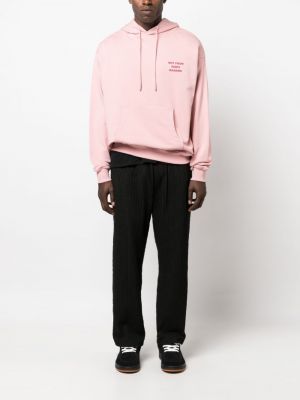 Kokvilnas kapučdžemperis ar apdruku Drôle De Monsieur rozā