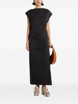 Drapované dlouhé šaty Isabel Marant černé
