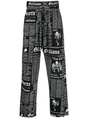 Relaxed fit hlače s potiskom John Galliano Pre-owned