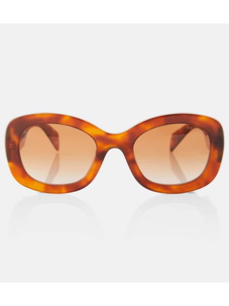 Oversize слънчеви очила Prada кафяво