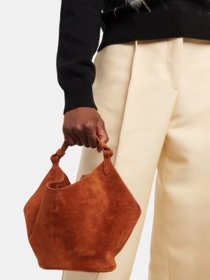 Semišová semišová nákupná taška Khaite hnedá