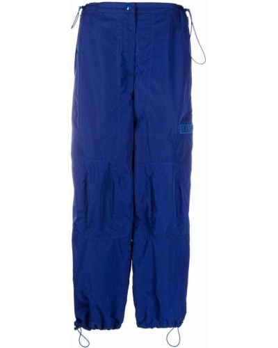 Pantalones de cintura alta con cordones Stella Mccartney azul
