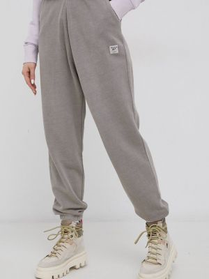 Reebok Classic pantaloni de bumbac H49297 femei, culoarea gri, neted