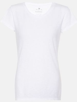 Хлопковая бархатная футболка Velvet белая