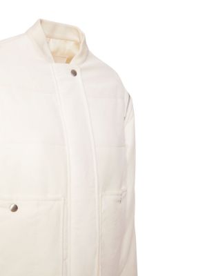 Bavlnená zamatová bunda Jil Sander biela