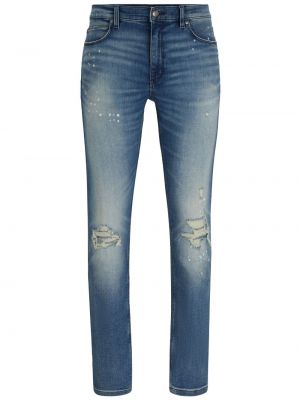 Skinny džíny s nízkým pasem s dírami Hugo modré