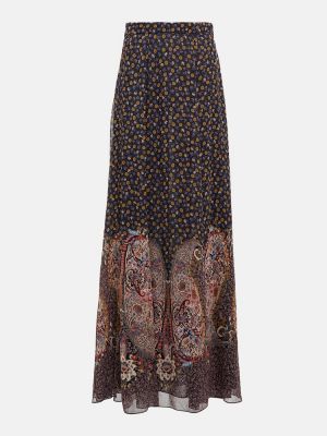 Hedvábné dlouhá sukně s paisley potiskem Etro