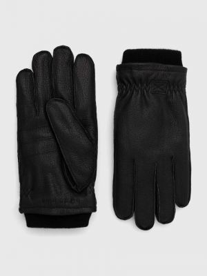 Mănuși din piele Samsøe Samsøe negru