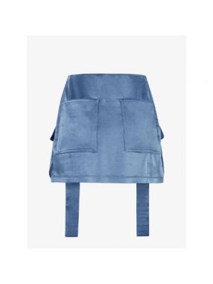 Mini falda de raso Fendi azul