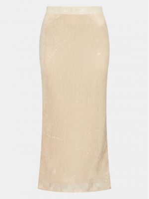 Priliehavá flitrovaná dlhá sukňa Gina Tricot biela
