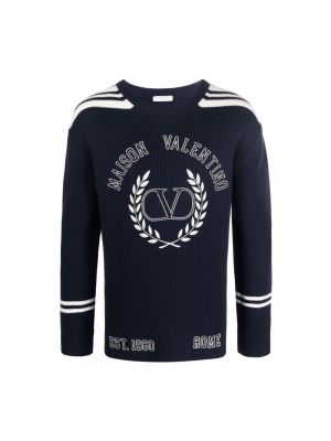 Sweter z okrągłym dekoltem Valentino niebieski