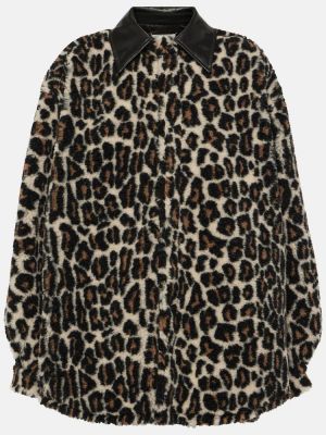 Košeľa s kožušinou s potlačou s leopardím vzorom Maison Margiela