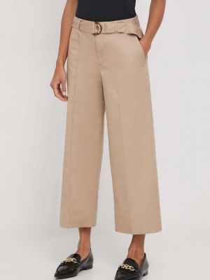 Spodnie z wysoką talią Lauren Ralph Lauren beżowe