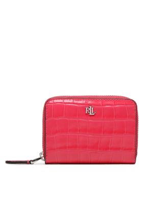 Peňaženka na zips Lauren Ralph Lauren ružová