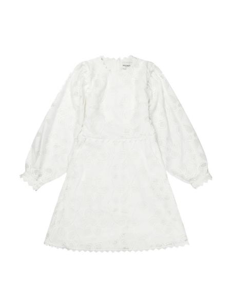 Haftowana sukienka mini z rękawami balonowymi Munthe biała