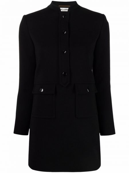 Vestido de tubo ajustado con botones Saint Laurent negro