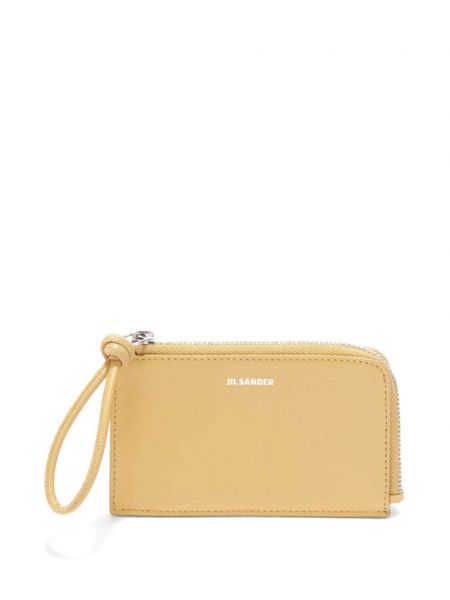 Porte-monnaie en cuir Jil Sander jaune