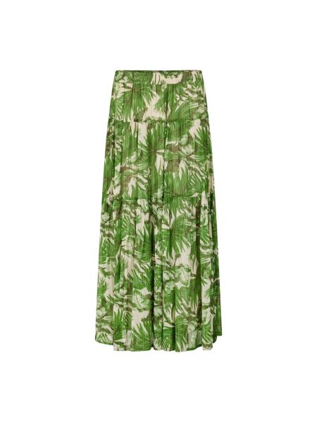 Długa spódnica z falbankami Lollys Laundry zielona