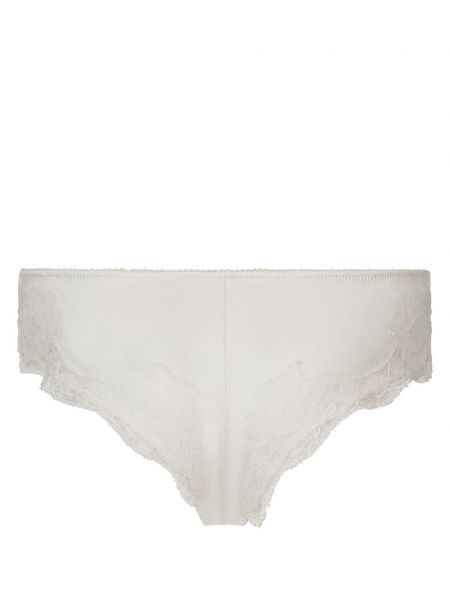 Krajkové saténové kalhotky Dolce & Gabbana bílé