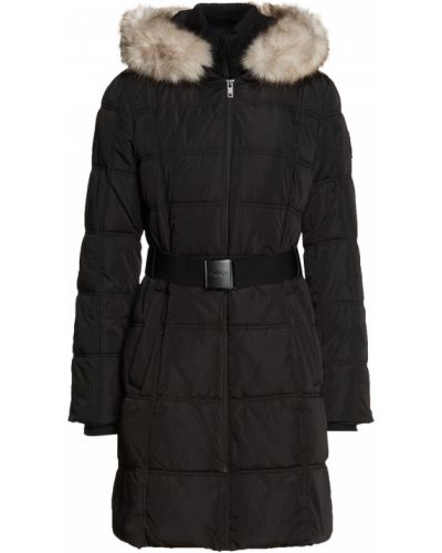 Стеганое пальто с мехом из искусственного меха Dkny, черный