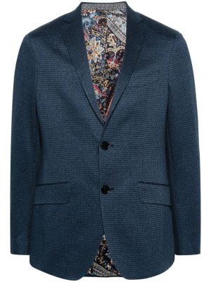 Jacquard blazer aus baumwoll Etro blau