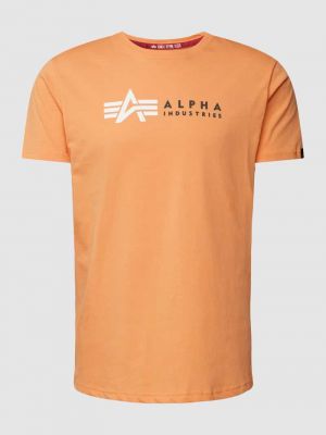 Koszulka z nadrukiem Alpha Industries pomarańczowa