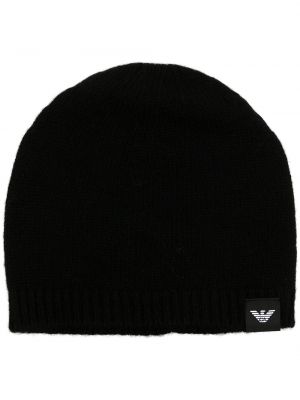 Плетена шапка Emporio Armani черно