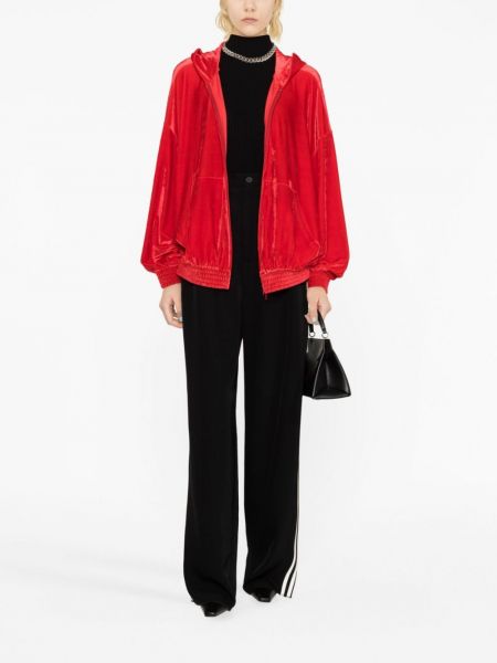 Samta kapučdžemperis ar kristāliem Balenciaga sarkans